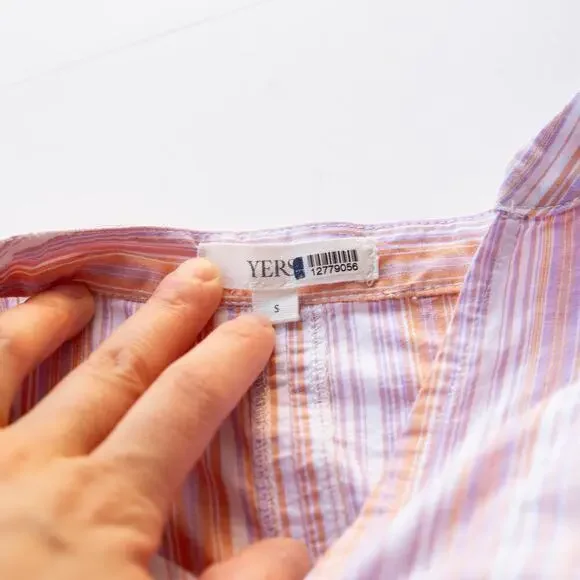 YERSE Blanca Multicolored Stripe Cotton Dress - Size S - Picture 5 of 8